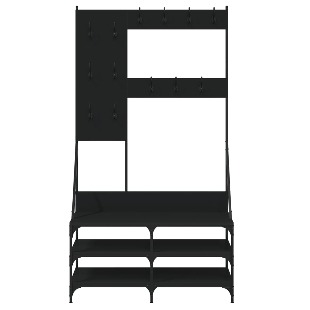 Klesstativ Med Skooppbevaring Svart 100X40X184 Cm