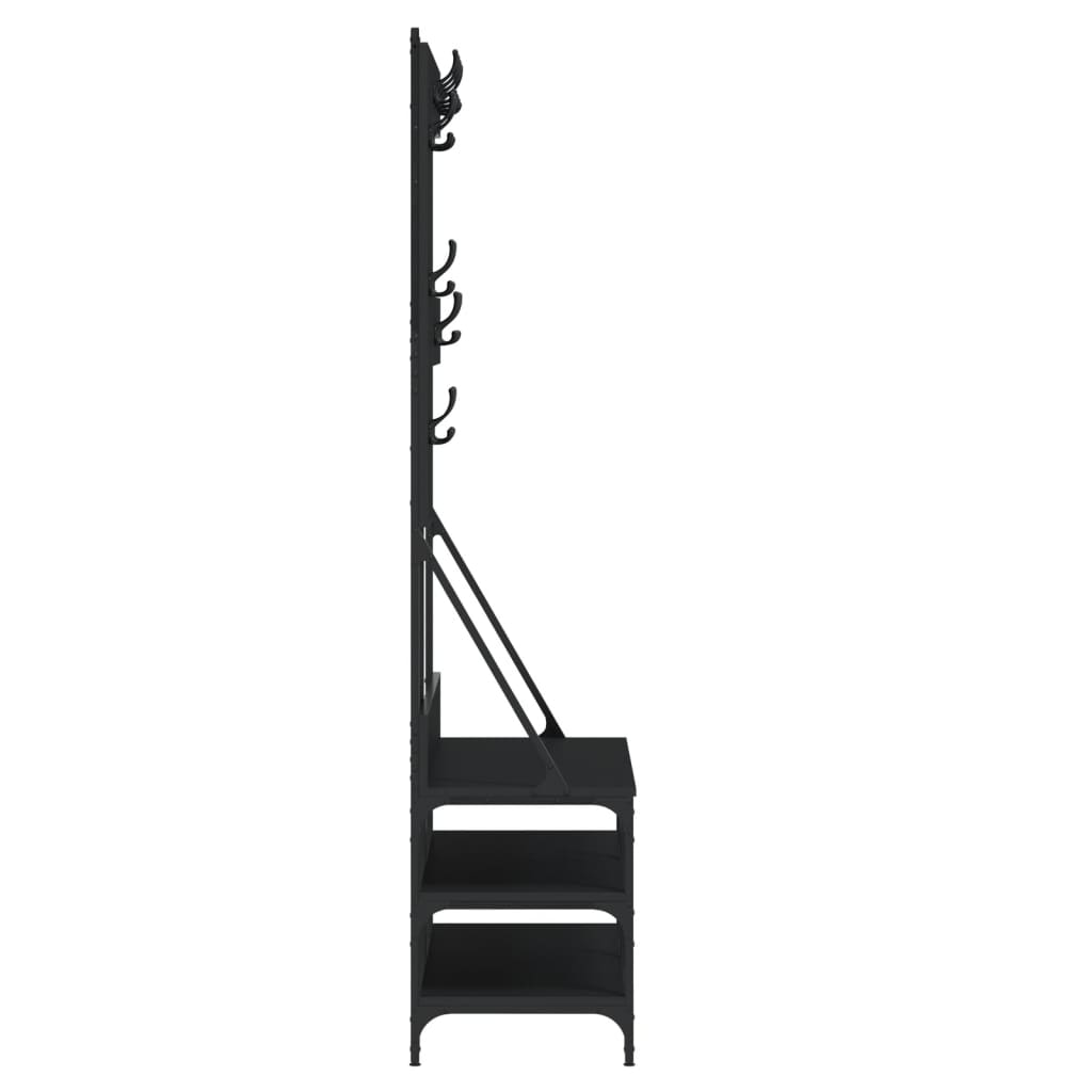 Klesstativ Med Skooppbevaring Svart 100X40X184 Cm