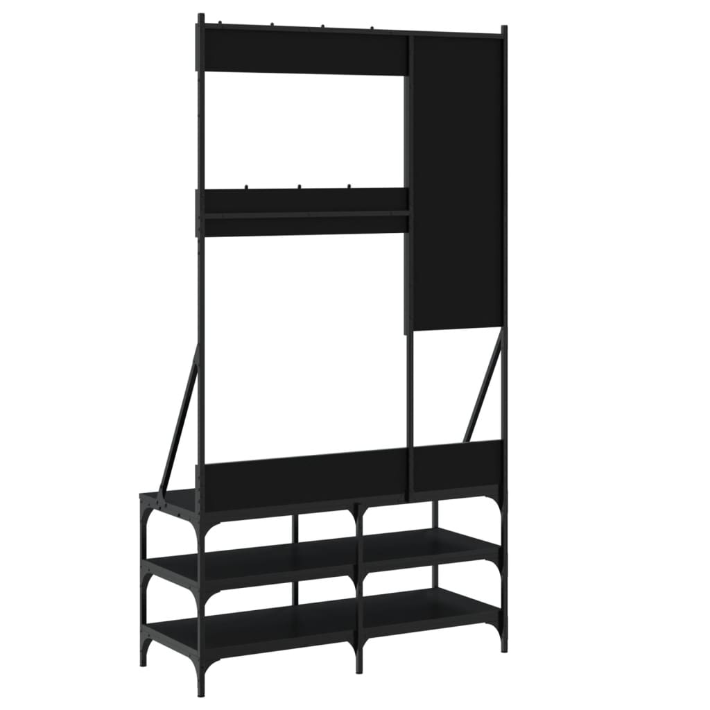 Klesstativ Med Skooppbevaring Svart 100X40X184 Cm