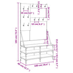 Klesstativ Med Skooppbevaring Svart 100X40X184 Cm
