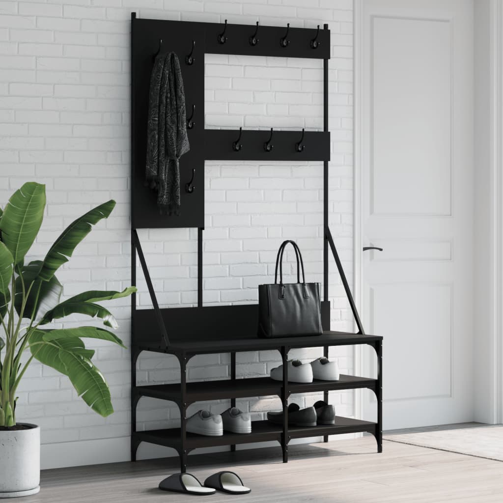 Klesstativ Med Skooppbevaring Svart 100X40X184 Cm