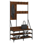 Klesstativ Med Skooppbevaring Brun Eik 100X40X184 Cm
