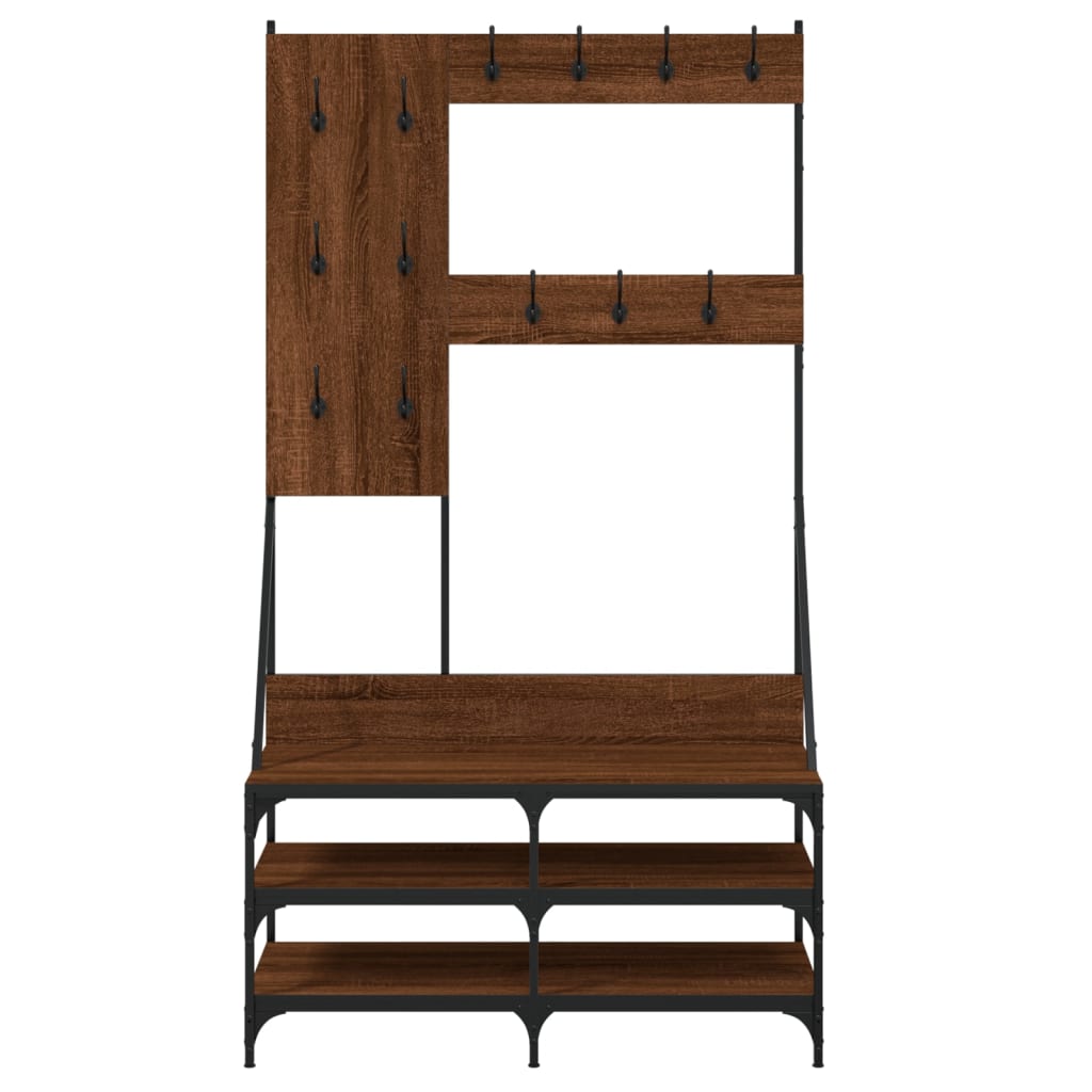Klesstativ Med Skooppbevaring Brun Eik 100X40X184 Cm