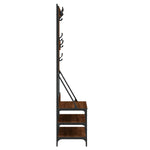 Klesstativ Med Skooppbevaring Brun Eik 100X40X184 Cm