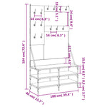 Klesstativ Med Skooppbevaring Brun Eik 100X40X184 Cm