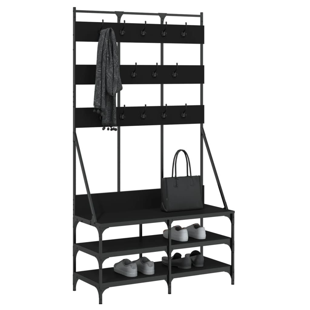 Klesstativ Med Skooppbevaring Svart 100X40X184 Cm