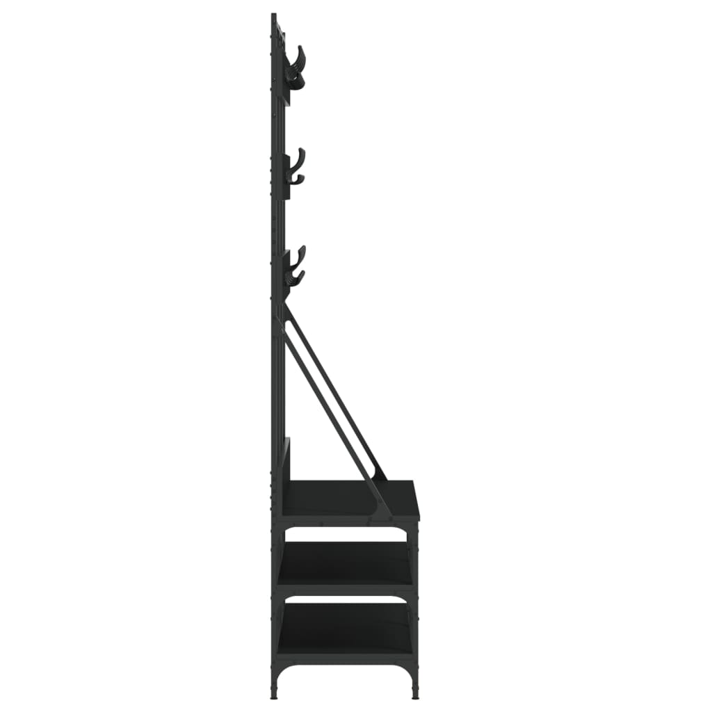 Klesstativ Med Skooppbevaring Svart 100X40X184 Cm