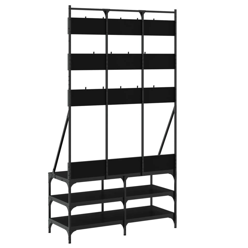 Klesstativ Med Skooppbevaring Svart 100X40X184 Cm