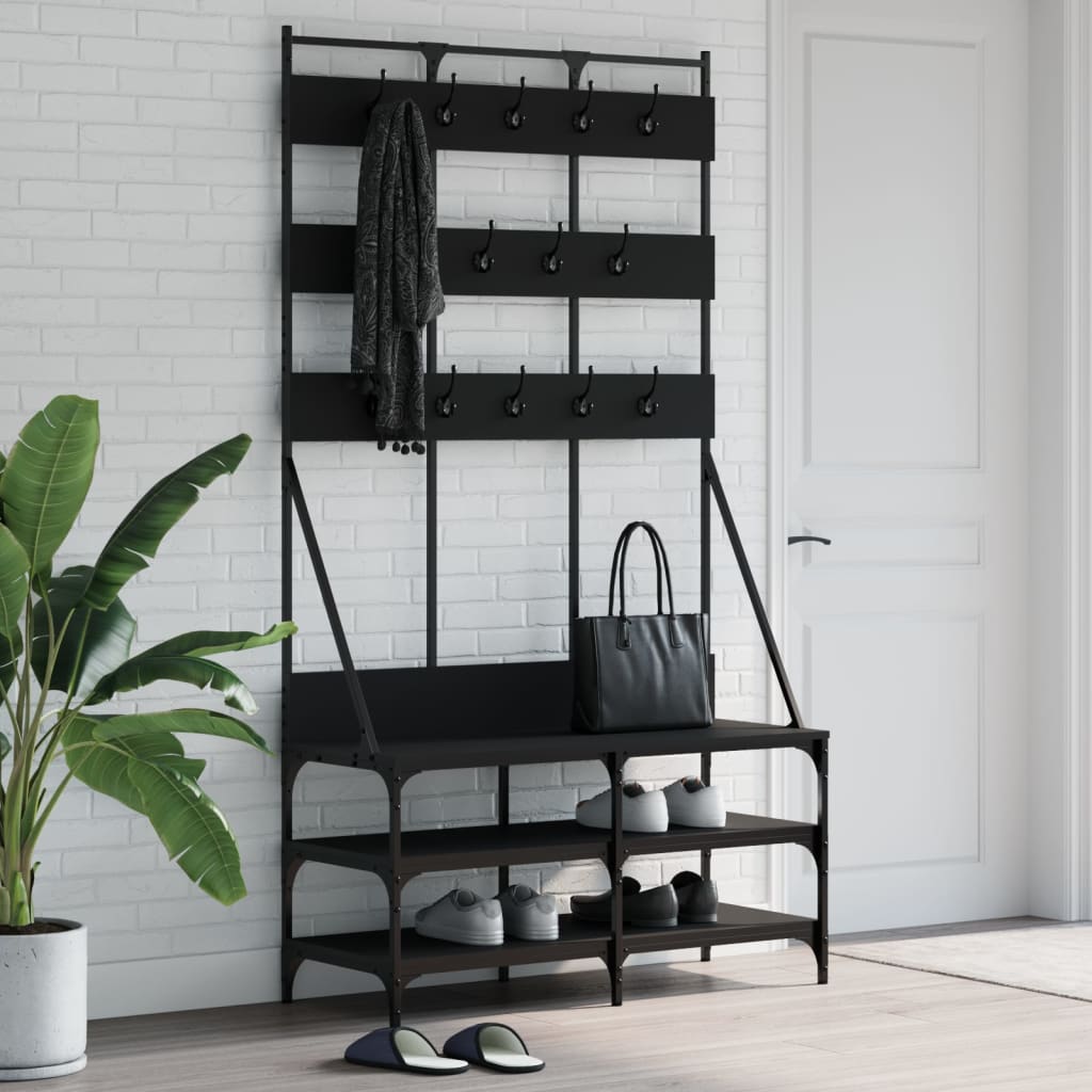 Klesstativ Med Skooppbevaring Svart 100X40X184 Cm