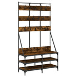 Klesstativ Med Skooppbevaring Røkt Eik 100X40X184 Cm