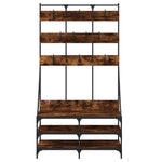 Klesstativ Med Skooppbevaring Røkt Eik 100X40X184 Cm
