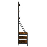 Klesstativ Med Skooppbevaring Røkt Eik 100X40X184 Cm