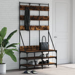 Klesstativ Med Skooppbevaring Røkt Eik 100X40X184 Cm