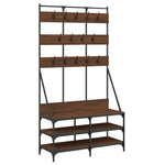 Klesstativ Med Skooppbevaring Brun Eik 100X40X184 Cm