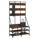 Klesstativ Med Skooppbevaring Brun Eik 100X40X184 Cm