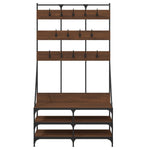 Klesstativ Med Skooppbevaring Brun Eik 100X40X184 Cm