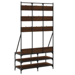 Klesstativ Med Skooppbevaring Brun Eik 100X40X184 Cm