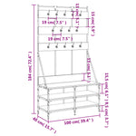 Klesstativ Med Skooppbevaring Brun Eik 100X40X184 Cm