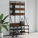 Klesstativ Med Skooppbevaring Brun Eik 100X40X184 Cm