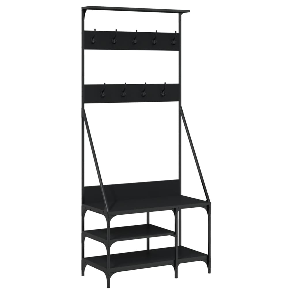 Klesstativ Med Skooppbevaring Svart 80X40X184 Cm