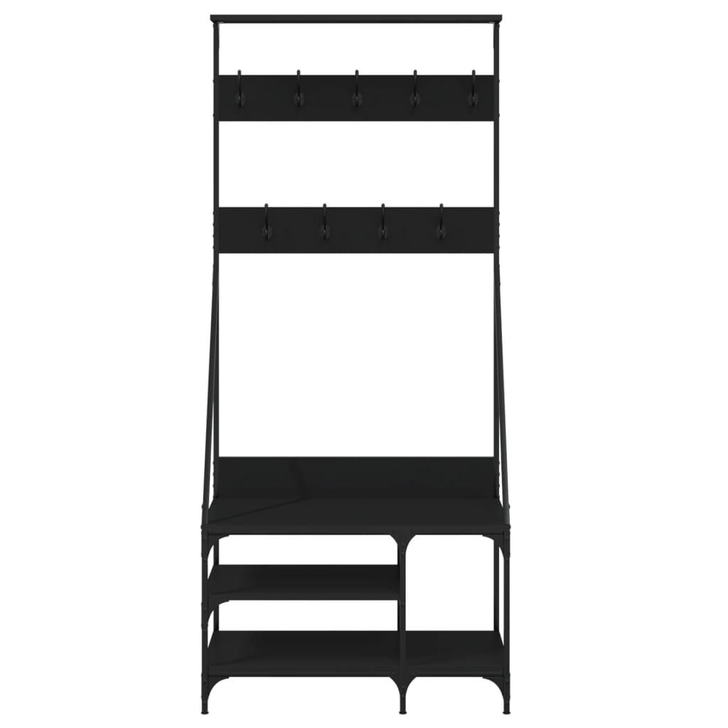 Klesstativ Med Skooppbevaring Svart 80X40X184 Cm