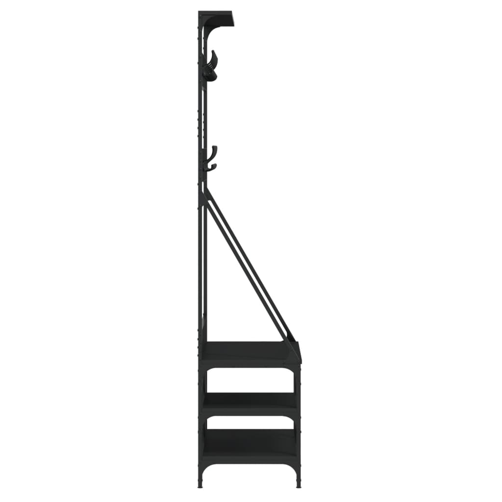 Klesstativ Med Skooppbevaring Svart 80X40X184 Cm