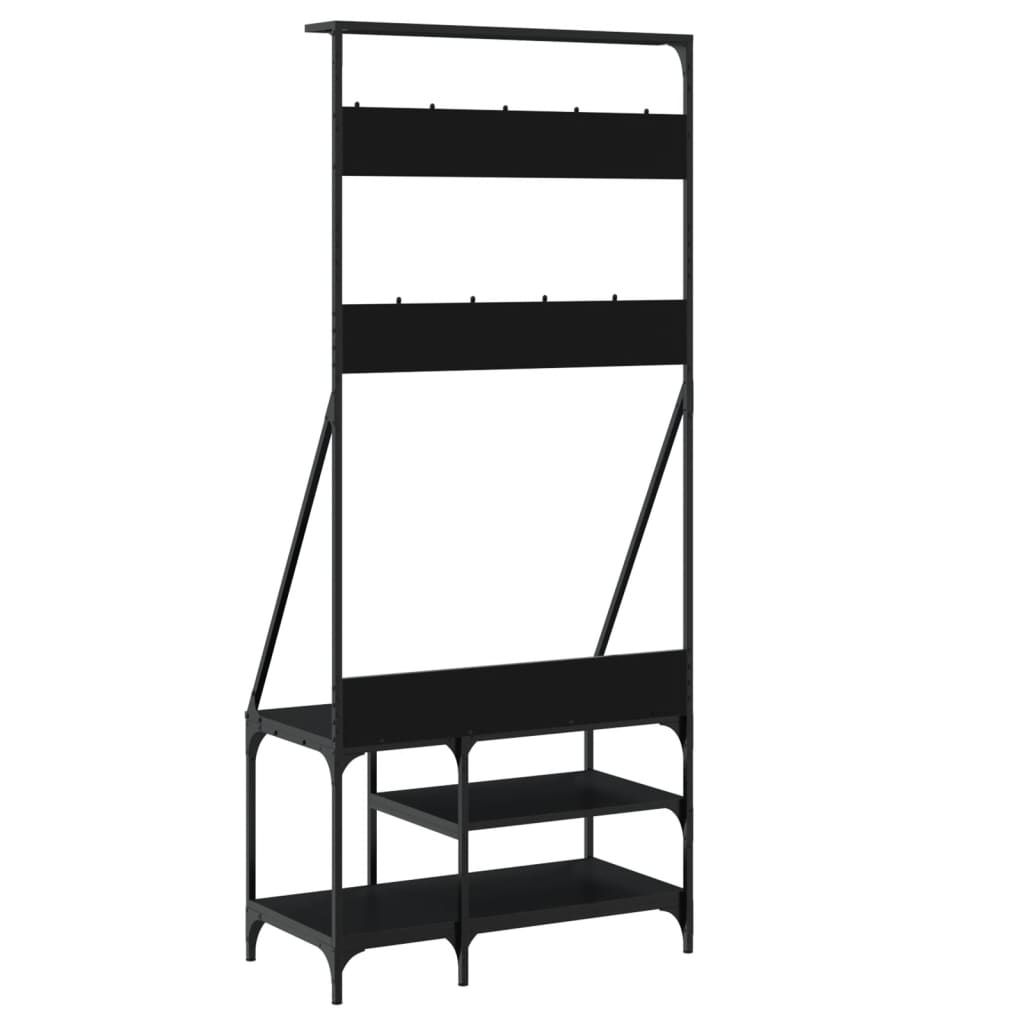 Klesstativ Med Skooppbevaring Svart 80X40X184 Cm