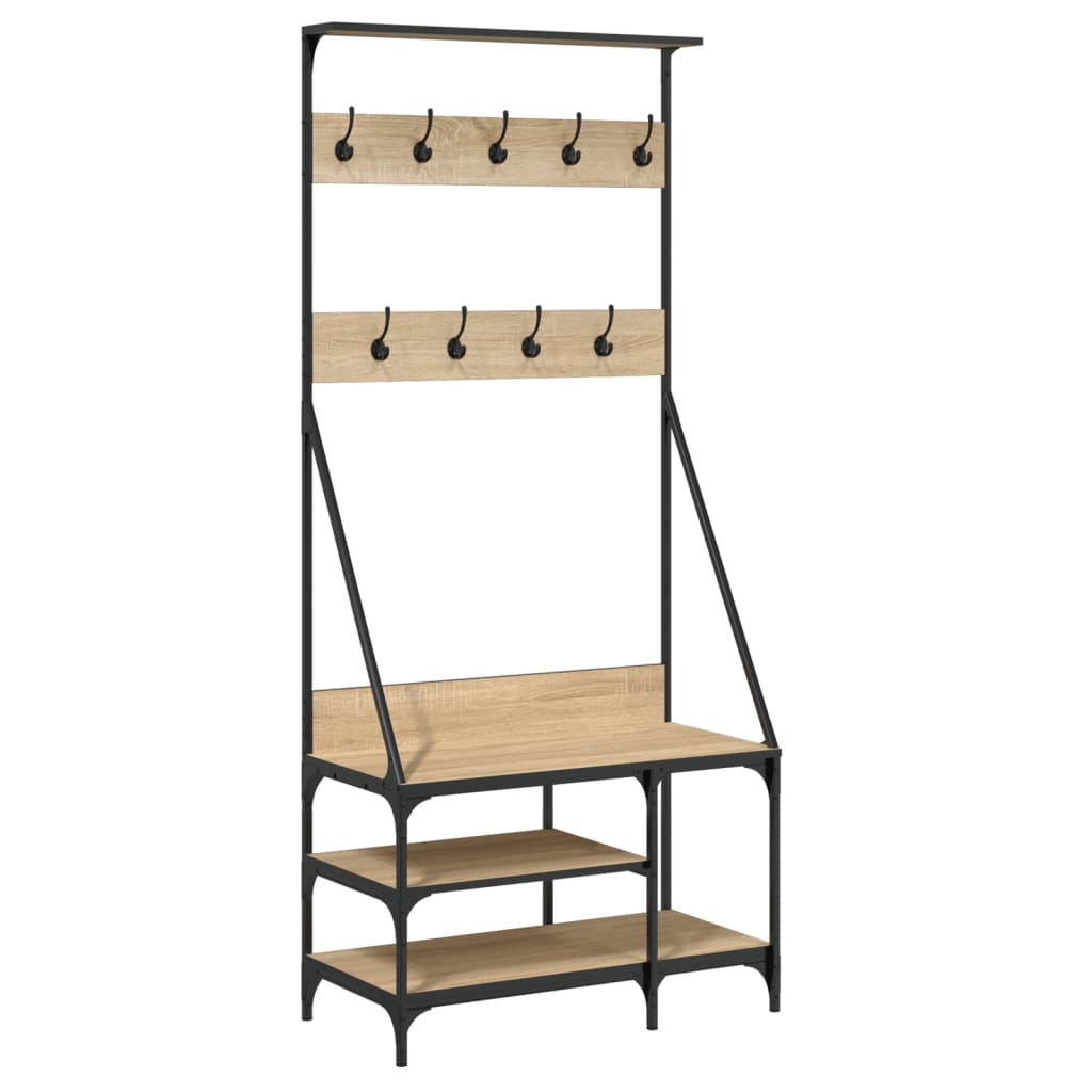 Klesstativ Med Skooppbevaring Sonoma Eik 80X40X184 Cm