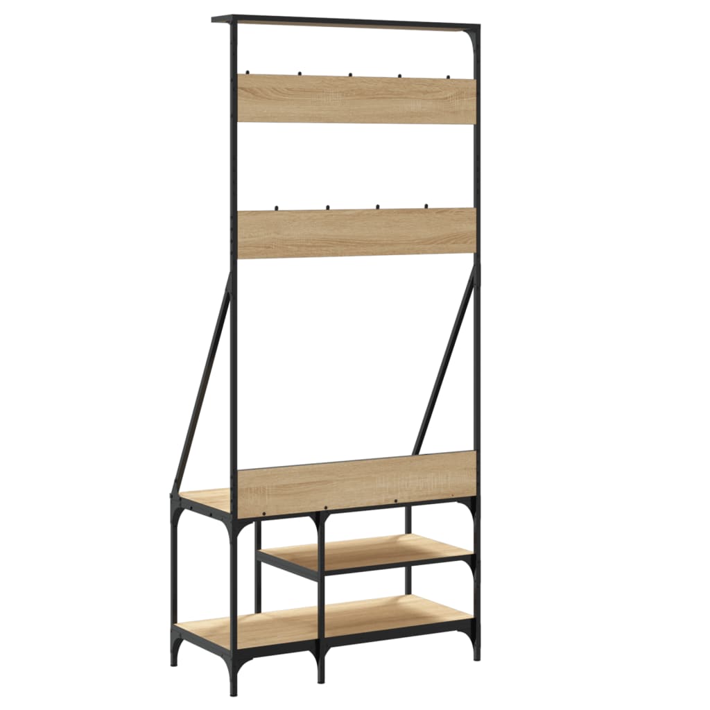 Klesstativ Med Skooppbevaring Sonoma Eik 80X40X184 Cm
