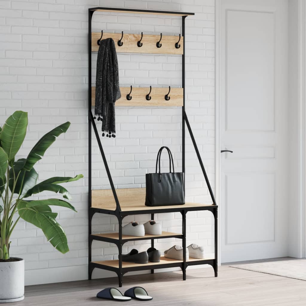 Klesstativ Med Skooppbevaring Sonoma Eik 80X40X184 Cm