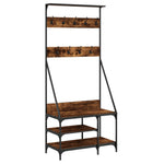Klesstativ Med Skooppbevaring Røkt Eik 80X40X184 Cm