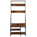 Klesstativ Med Skooppbevaring Røkt Eik 80X40X184 Cm