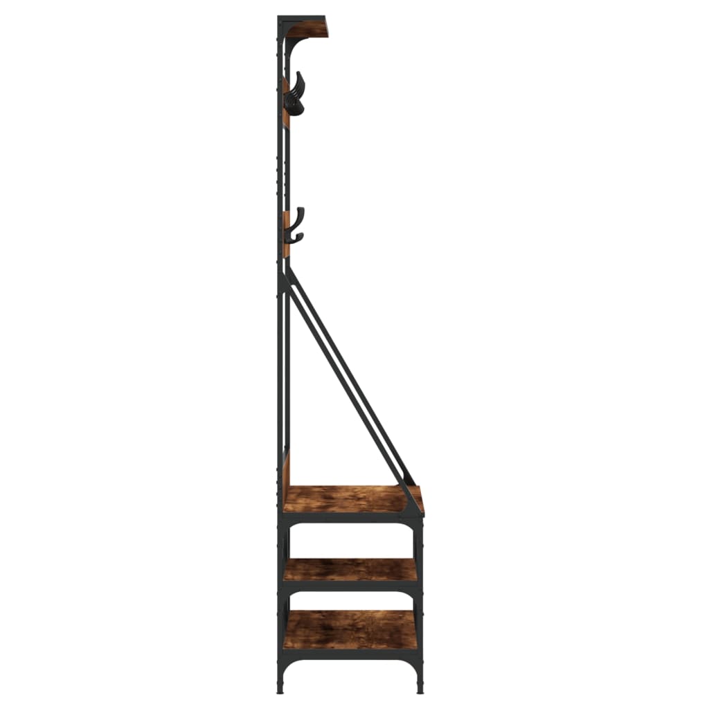 Klesstativ Med Skooppbevaring Røkt Eik 80X40X184 Cm