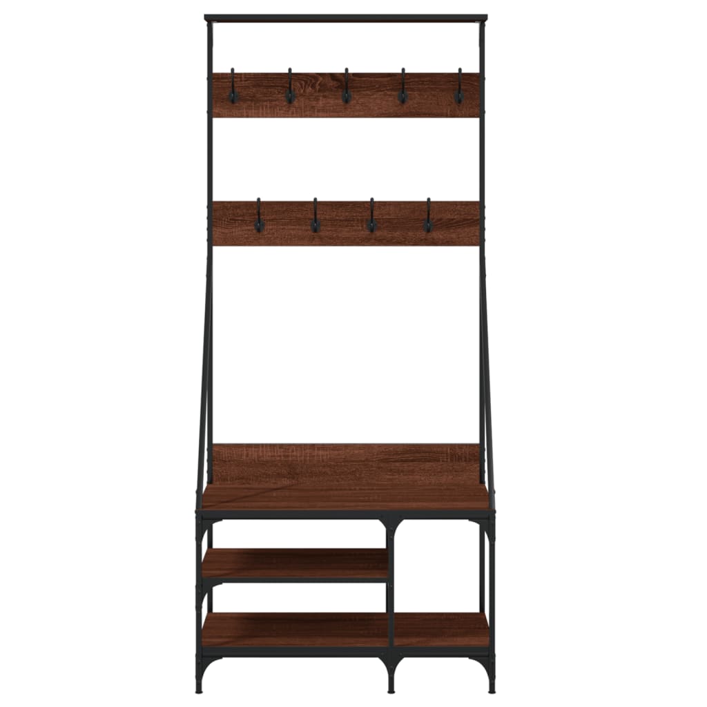 Klesstativ Med Skooppbevaring Brun Eik 80X40X184 Cm