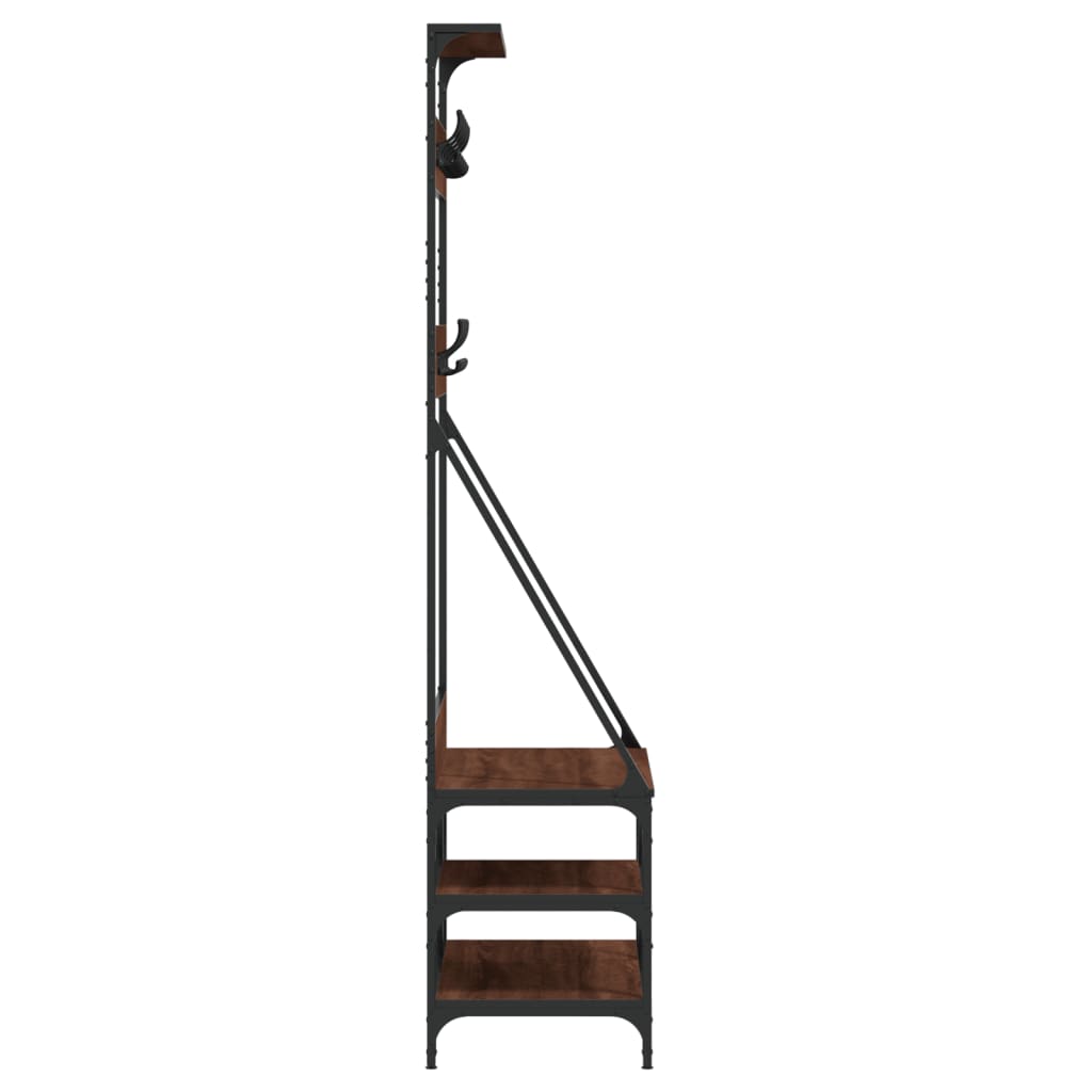 Klesstativ Med Skooppbevaring Brun Eik 80X40X184 Cm