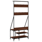 Klesstativ Med Skooppbevaring Brun Eik 80X40X184 Cm