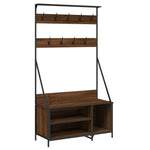 Klesstativ Med Skooppbevaring Brun Eik 100X41X184 Cm