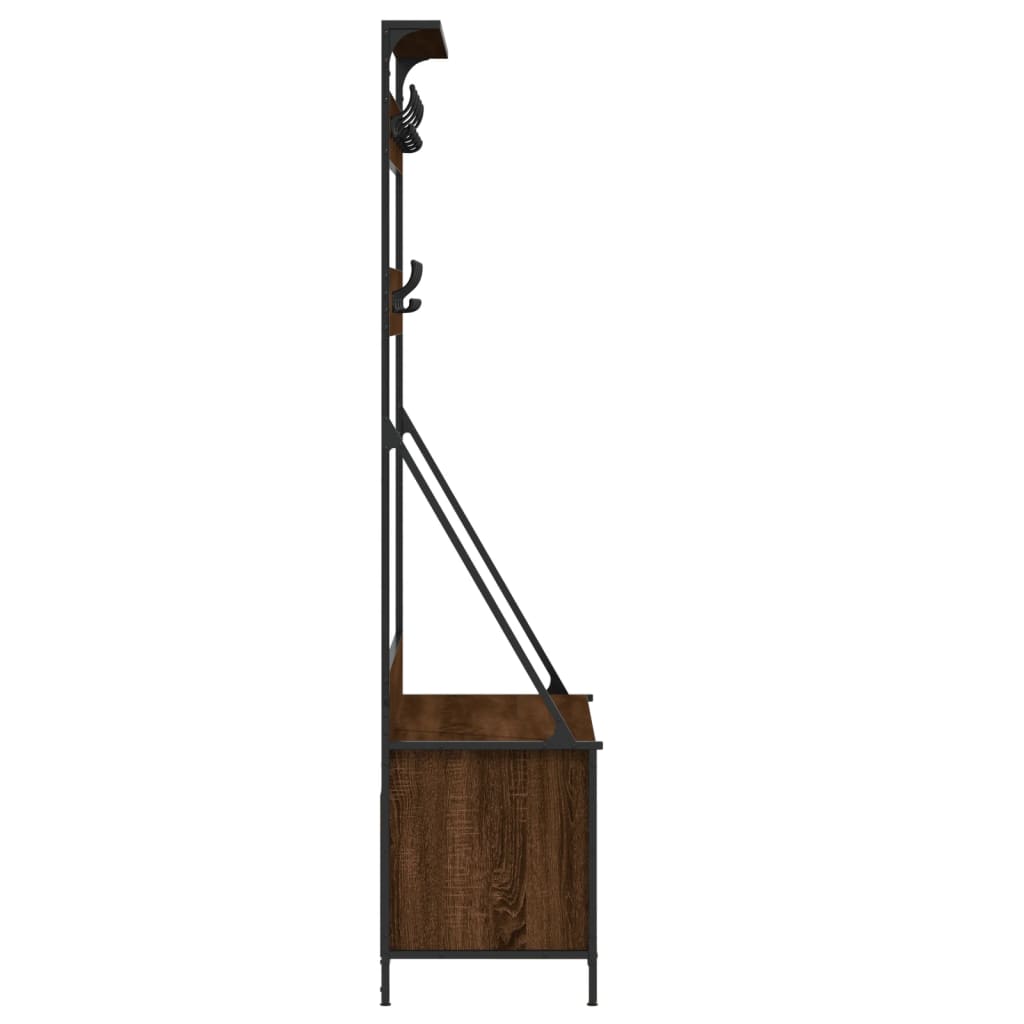 Klesstativ Med Skooppbevaring Brun Eik 100X41X184 Cm