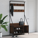 Klesstativ Med Skooppbevaring Brun Eik 100X41X184 Cm