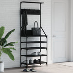 Klesstativ Med Skooppbevaring Svart 70X34X184 Cm