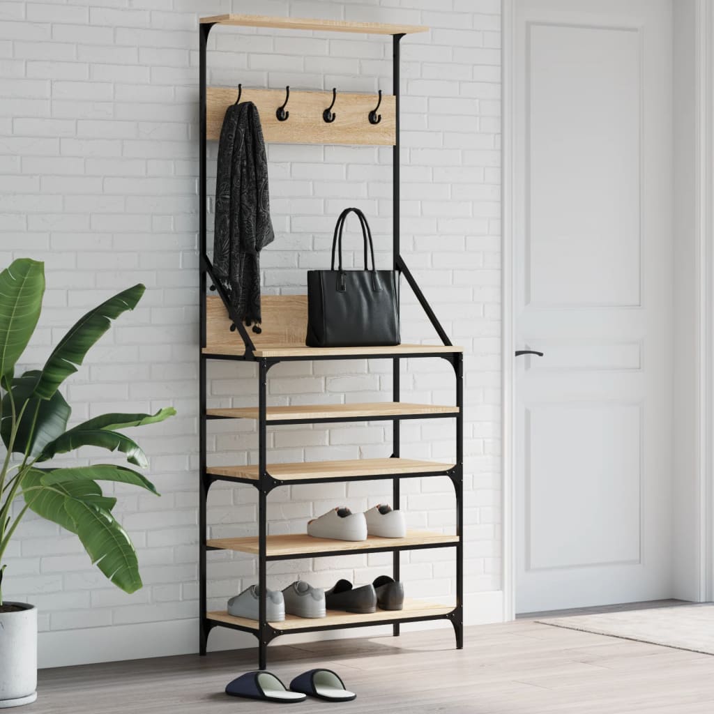 Klesstativ Med Skooppbevaring Sonoma Eik 70X34X184 Cm