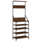Klesstativ Med Skooppbevaring Brun Eik 70X34X184 Cm