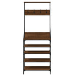 Klesstativ Med Skooppbevaring Brun Eik 70X34X184 Cm