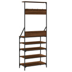 Klesstativ Med Skooppbevaring Brun Eik 70X34X184 Cm