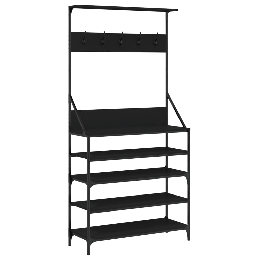 Klesstativ Med Skooppbevaring Svart 90X34X184 Cm