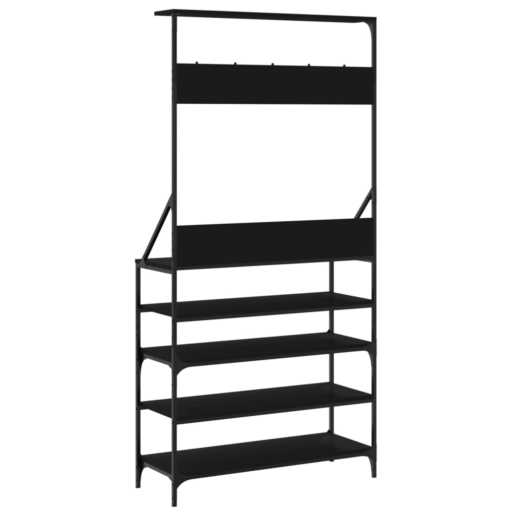 Klesstativ Med Skooppbevaring Svart 90X34X184 Cm