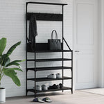 Klesstativ Med Skooppbevaring Svart 90X34X184 Cm