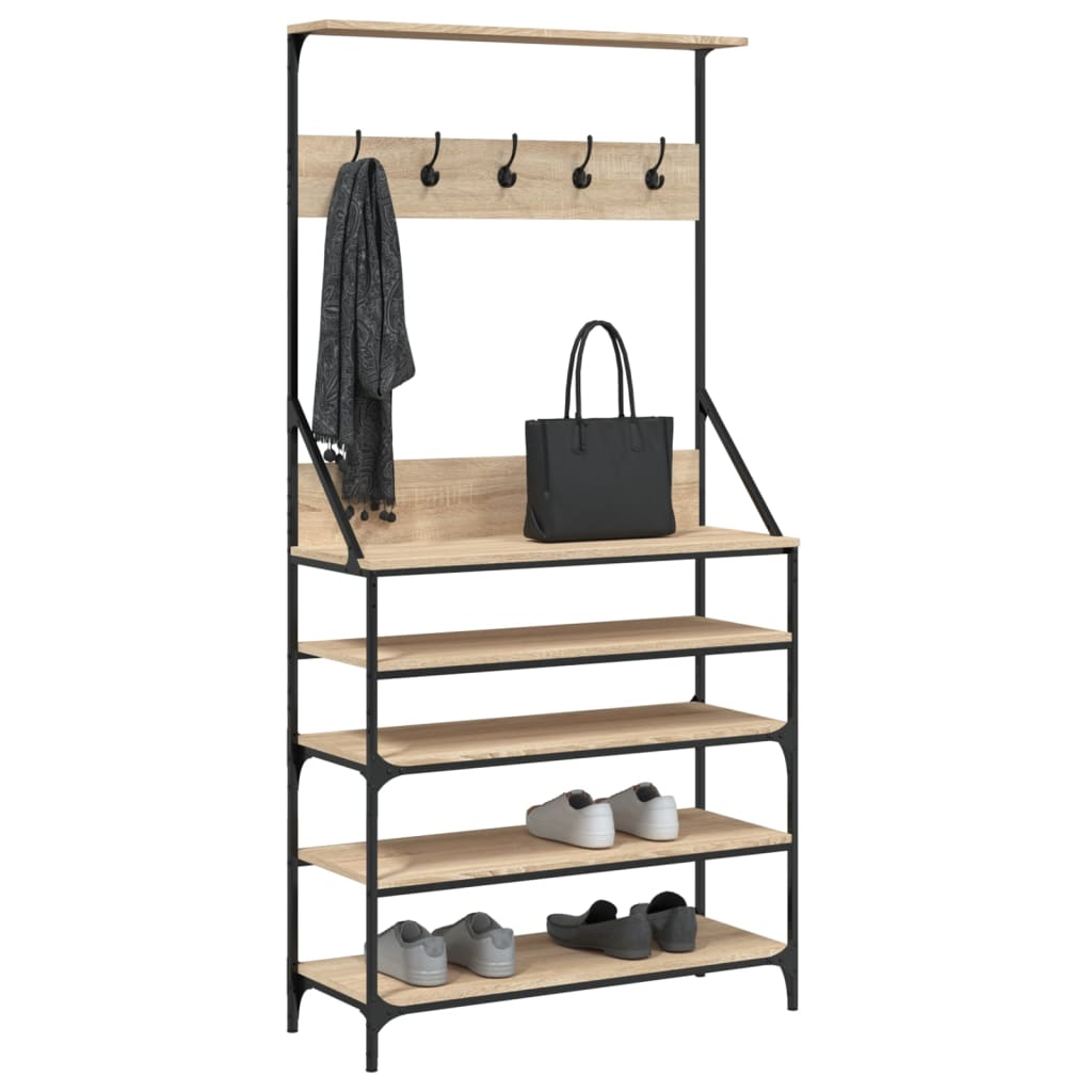 Klesstativ Med Skooppbevaring Sonoma Eik 90X34X184 Cm