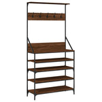 Klesstativ Med Skooppbevaring Brun Eik 90X34X184 Cm