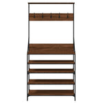 Klesstativ Med Skooppbevaring Brun Eik 90X34X184 Cm